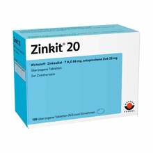 Abbildung: Zinkit 20 überzogene Tabletten 100 St, Überzogene Tabletten PZN 04435278 