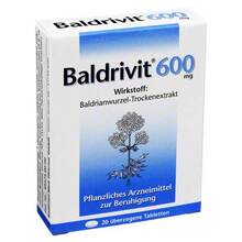 Abbildung: Baldrivit 600 mg überzogene Tabletten 20 St, Überzogene Tabletten PZN 04552819 