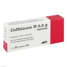 Abbildung: Coffeinum N 0,2 g Tabletten 20 St, Tabletten PZN 04584653 