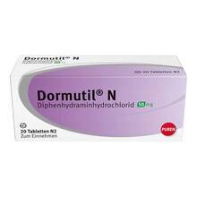 Abbildung: Dormutil N Tabletten 20 St, Tabletten PZN 04609554 