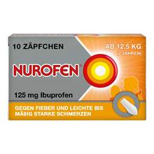 Abbildung: Nurofen Junior 125 mg Zäpfchen 10 St, Suppositorien PZN 04660785 