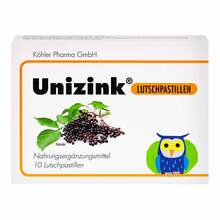 Abbildung: Unizink Lutschpastillen 10 St, Pastillen PZN 04712401 