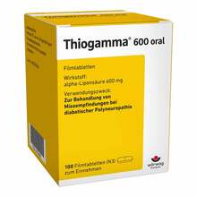 Abbildung: Thiogamma 600 oral Filmtabletten 100 St, Filmtabletten PZN 04774626 