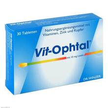 Abbildung: Vit Ophtal mit 10 mg Lutein Tabletten 30 St, Tabletten PZN 04781098 