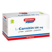Abbildung: MEGAMAX L-Carnitin 500 mg Kapseln 60 St, Kapseln PZN 04797219 