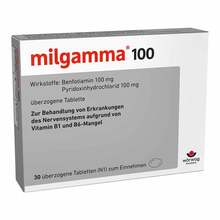 Abbildung: Milgamma 100 mg überzogene Tabletten 30 St, Überzogene Tabletten PZN 04847294 