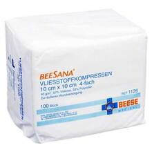 Abbildung: Vlieskompressen unsteril 10x10 cm 4fach 40g 100 St, Kompressen PZN 04852906 