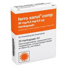Abbildung: Ferro Sanol comp. Hartkapseln mit magensaftresistent überzogene Pellets 20 St, Hartkapseln mit magensaftresistent überzogenen Pellets PZN 04869574 