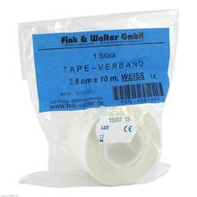 Abbildung: Tape-Verband 3,8 cmx10 m weiß 1 St, Pflaster PZN 04881486 