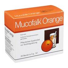 Abbildung: Mucofalk Orange Granulat zur Herstellung einer Suspension zum Einnehmen Beutel 20 St, Granulat zur Herstellung einer Suspension zum Einnehmen PZN 04891846 