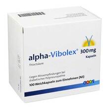 Abbildung: Alpha Vibolex 300 mg Weichkapseln 100 St, Weichkapseln PZN 04894655 