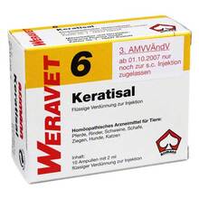 Abbildung: Keratisal 6 Ampullen vet. (für Tiere) 10X2 ml, Ampullen PZN 04902395 
