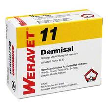 Abbildung: Dermisal 11 Ampullen vet. (für Tiere) 10X2 ml, Ampullen PZN 04902484 
