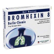 Abbildung: Bromhexin 8 Berlin Chemie überzogene Tabletten 20 St, Überzogene Tabletten PZN 04908268 