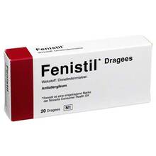 Abbildung: Fenistil Dragees 20 St, Überzogene Tabletten PZN 04959596 
