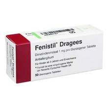 Abbildung: Fenistil Dragees 50 St, Überzogene Tabletten PZN 04959604 