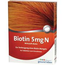 Abbildung: Gesund Leben Biotin 5 mg N Tabletten 60 St, Tabletten PZN 04985234 