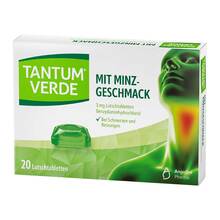 Abbildung: Tantum Verde 3 mg Lutschtabletten mit Minzgeschmack 20 St, Lutschtabletten PZN 05120370 