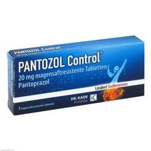 Abbildung: Pantozol Control 20 mg magensaftresistent Tabletten 7 St, Tabletten magensaftresistent PZN 05124422 