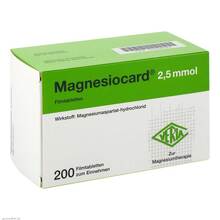 Abbildung: Magnesiocard 2,5 mmol Filmtabletten 200 St, Filmtabletten PZN 05359504 