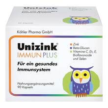 Abbildung: Unizink Immun Plus Kapseln 1X90 St, Kapseln PZN 05489514 
