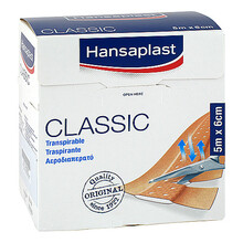 Abbildung: Hansaplast Classic Pflaster 6 cmx5 m 1 St, Verband PZN 05490380 