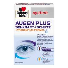 Abbildung: Doppelherz Augen plus Sehkraft + Schutz system Kapseln  60 St, Kapseln PZN 05517713 