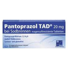 Abbildung: Pantoprazol Tad 20 mg b.Sodbrenn. magensaftresistent Tabletten  14 St, Tabletten magensaftresistent PZN 05522708 