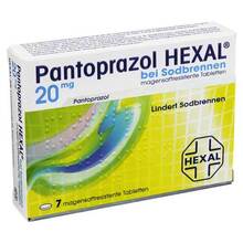 Abbildung: Pantoprazol Hexal b.Sodbrennen magensaftresistent Tabletten  7 St, Tabletten magensaftresistent PZN 05523576 