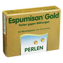 Abbildung: Espumisan Gold Perlen gegen Blähungen 40 St, Weichkapseln PZN 05703864 