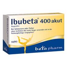 Abbildung: Ibubeta 400 akut Filmtabletten 50 St, Filmtabletten PZN 05731464 