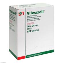 Abbildung: VLIWAZELL Saugkompressen steril 20x20 cm 30 St, Kompressen PZN 05855686 
