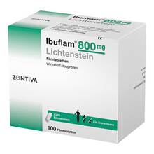 Abbildung: Ibuflam 800 mg Lichtenstein Filmtabletten 100 St, Filmtabletten PZN 06313450