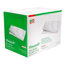 Abbildung: VLIWASOFT Vlieskompressen steril 10x10 cm 4l. 150 St, Kompressen PZN 06325588 