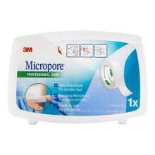 Abbildung: Micropore Vliespflaster 1,25cmx5m mit Abr.1530NP-0SD 1 St, Pflaster PZN 06337930 
