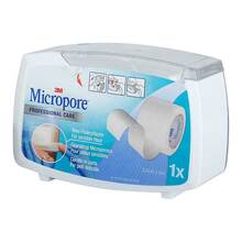 Abbildung: Micropore Vliespflaster 2,5cmx5m mit Abroller 1530NP-1SD 1 St, Pflaster PZN 06337947 