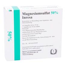 Abbildung: Magnesiumsulfat 50% Inresa Konzentrat z.H.einer Injektion - / Infusionsl. 10X10 ml, Konzentrat z. Herst. einer Injektions- oder Infusionslösung PZN 06417439 
