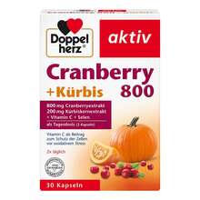 Abbildung: Doppelherz Cranberry + Kürbis Kapseln 30 St, Kapseln PZN 06445453 