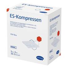 Abbildung: ES-Kompressen steril 5x5 cm 12fach Großpackung 20X5 St, Kompressen PZN 06453760 