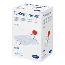 Abbildung: ES-Kompressen steril 7,5x7,5 cm 12fach Großpackung 20X5 St, Kompressen PZN 06453932 