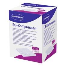 Abbildung: ES-Kompressen steril 7,5x7,5 cm 12fach Großpackung 10X10 St, Kompressen PZN 06453984 