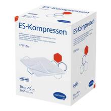 Abbildung: ES-Kompressen steril 10x10 cm 12fach Großpackung 20X5 St, Kompressen PZN 06454110 