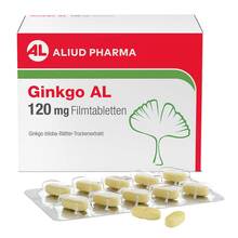 Abbildung: Ginkgo AL 120 mg Filmtabletten 120 St, Filmtabletten PZN 06565163 
