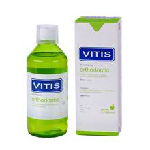 Abbildung: Vitis orthodontic Mundspülung 500 ml, Mundwasser PZN 06705635 