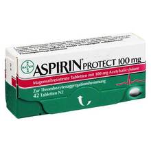 Abbildung: Aspirin Protect 100 mg magensaftresistent Tabletten 42 St, Tabletten magensaftresistent PZN 06706149 