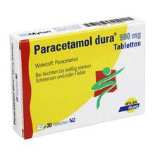 Abbildung: Paracetamol dura 500 mg Tabletten 20 St, Tabletten PZN 06714539 