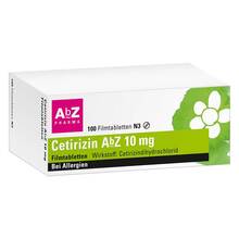 Abbildung: Cetirizin Abz 10 mg Filmtabletten 100 St, Filmtabletten PZN 06716159 