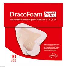 Abbildung: Dracofoam Haft Schaumstoff Wundauflage 7,5x7,5 cm 10 St, Verband PZN 06733293 