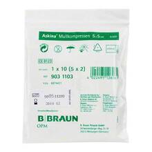 Abbildung: Askina Mullkompressen 5x5 cm steril 5X2 St, Kompressen PZN 06874421 