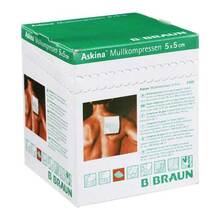 Abbildung: Askina Mullkompressen 5x5 cm steril 8fach 25X2 St, Kompressen PZN 06874467 